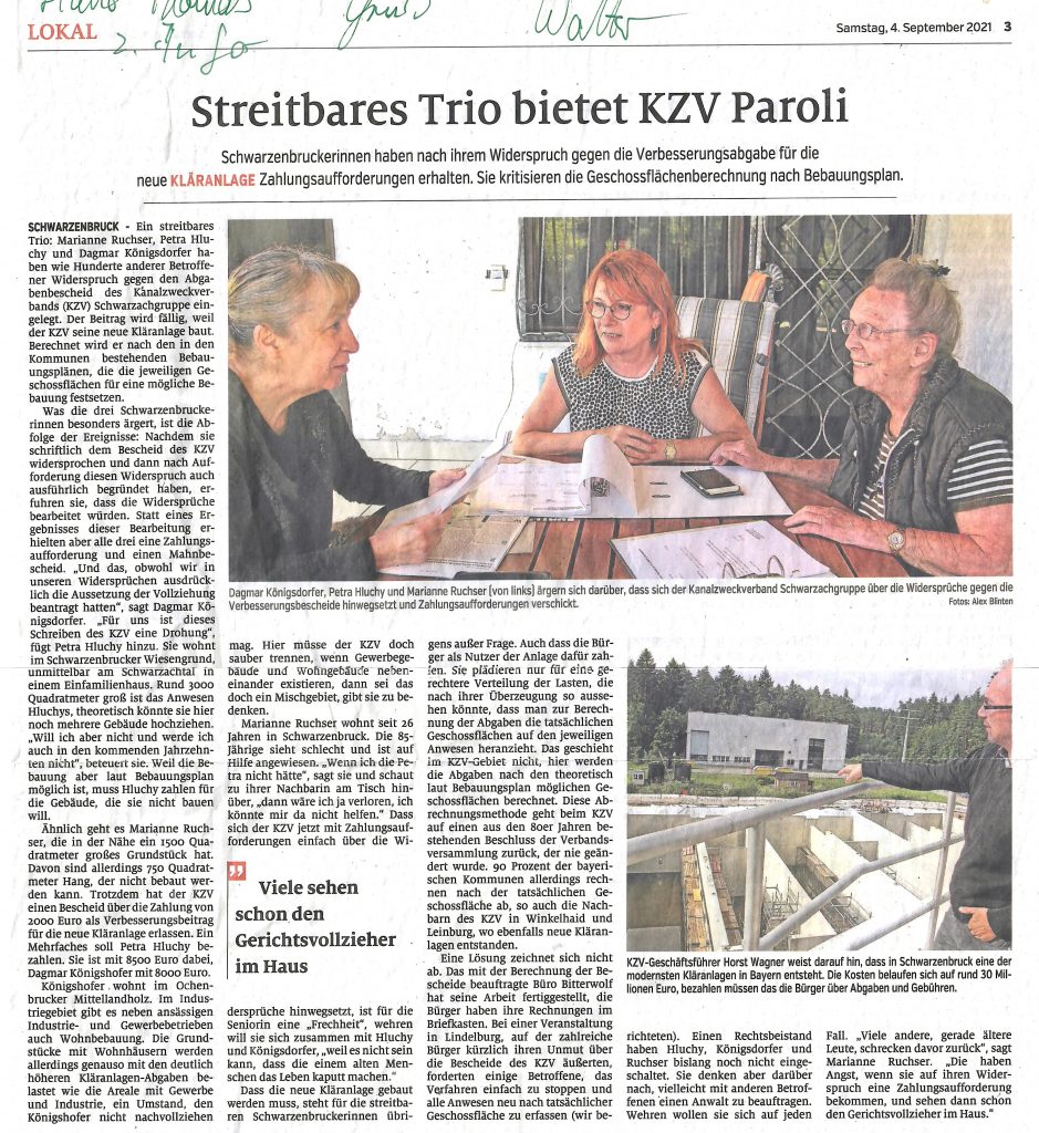 Presse  Der Bote - Alex Blinten - 04.09.2021 - Streitbares Trio bietet KZV Paroli