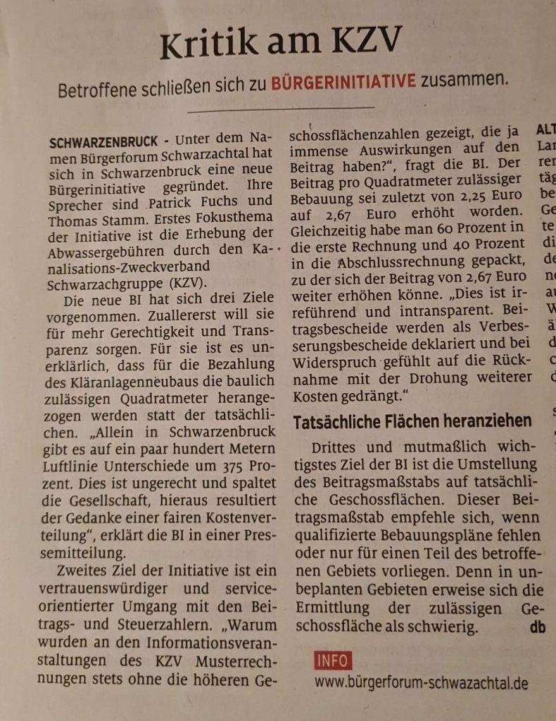Presse Der Bote - db - 30.10.2021 - Kritik am KZV 